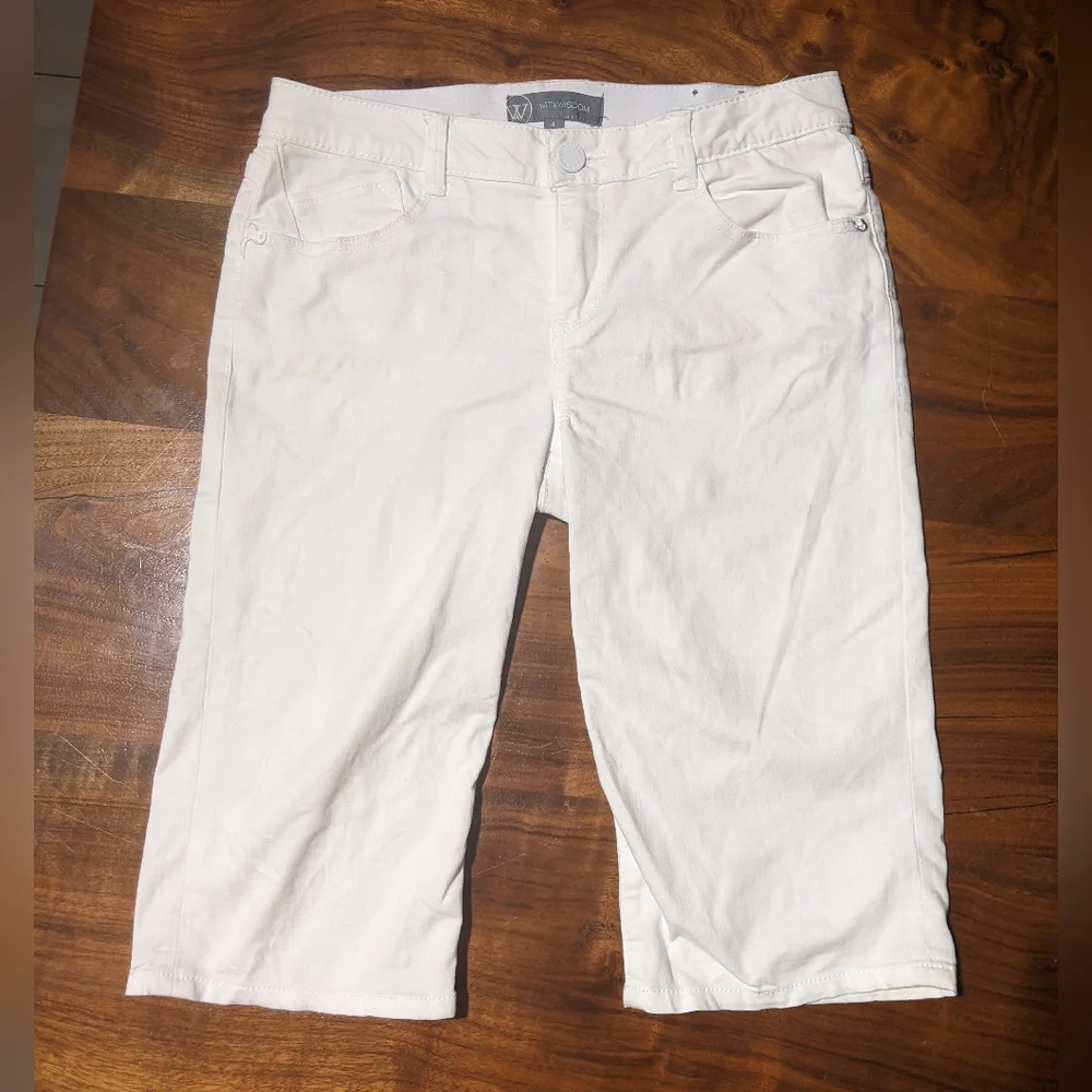 Wit & Wisdon - 'Ab'Solution White Bermuda Shorts Long Denim L418ZSOW | Size 4